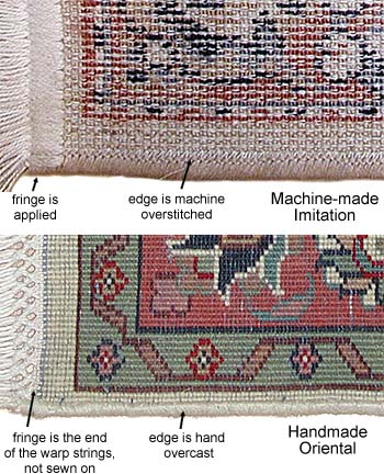 Hand Knotted Or Machine Made Oriental Rugs Rug Salon The Construction Of Machine Made Rug Is Very Diffe From Handmade There An Oversch Pattern Across Whole Back